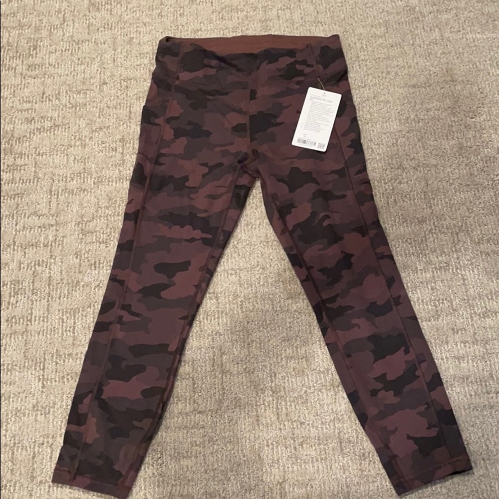 NWT lululemon 25” leggings brown camo pockets
